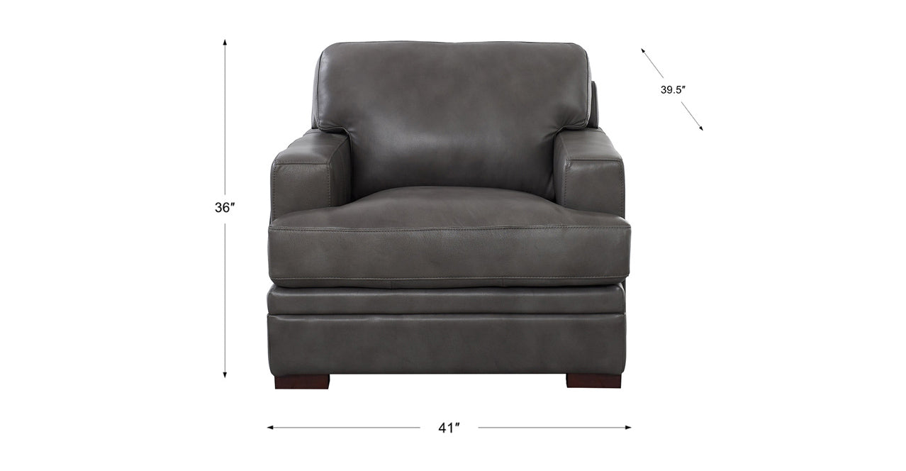 Georgia Leather Sofa Collection, Fossil Gray